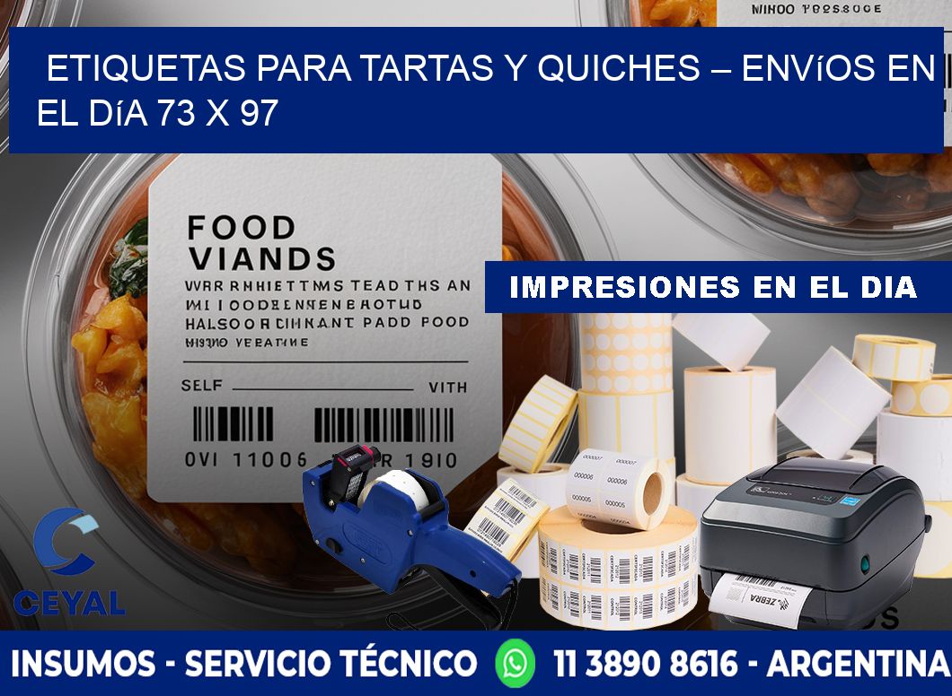 Etiquetas para tartas y quiches – Envíos en el día 73 x 97