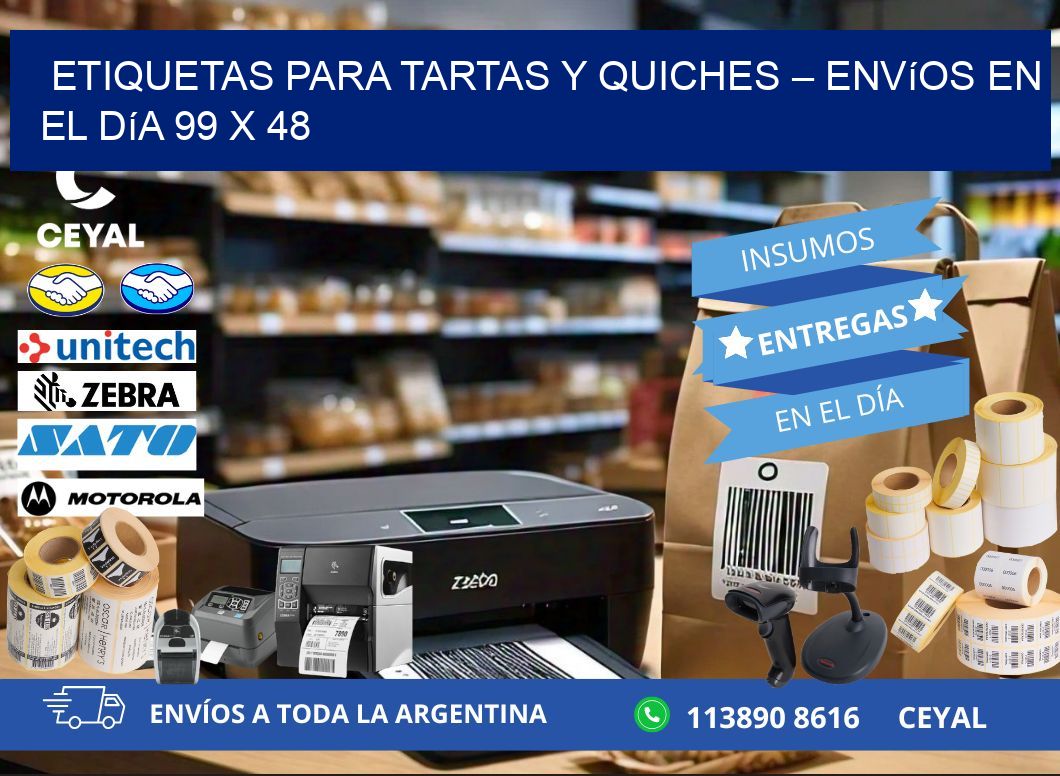 Etiquetas para tartas y quiches – Envíos en el día 99 x 48