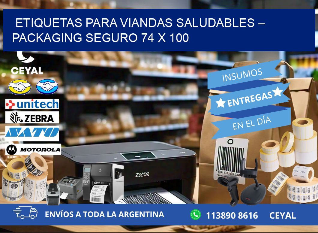 Etiquetas para viandas saludables – Packaging seguro 74 x 100