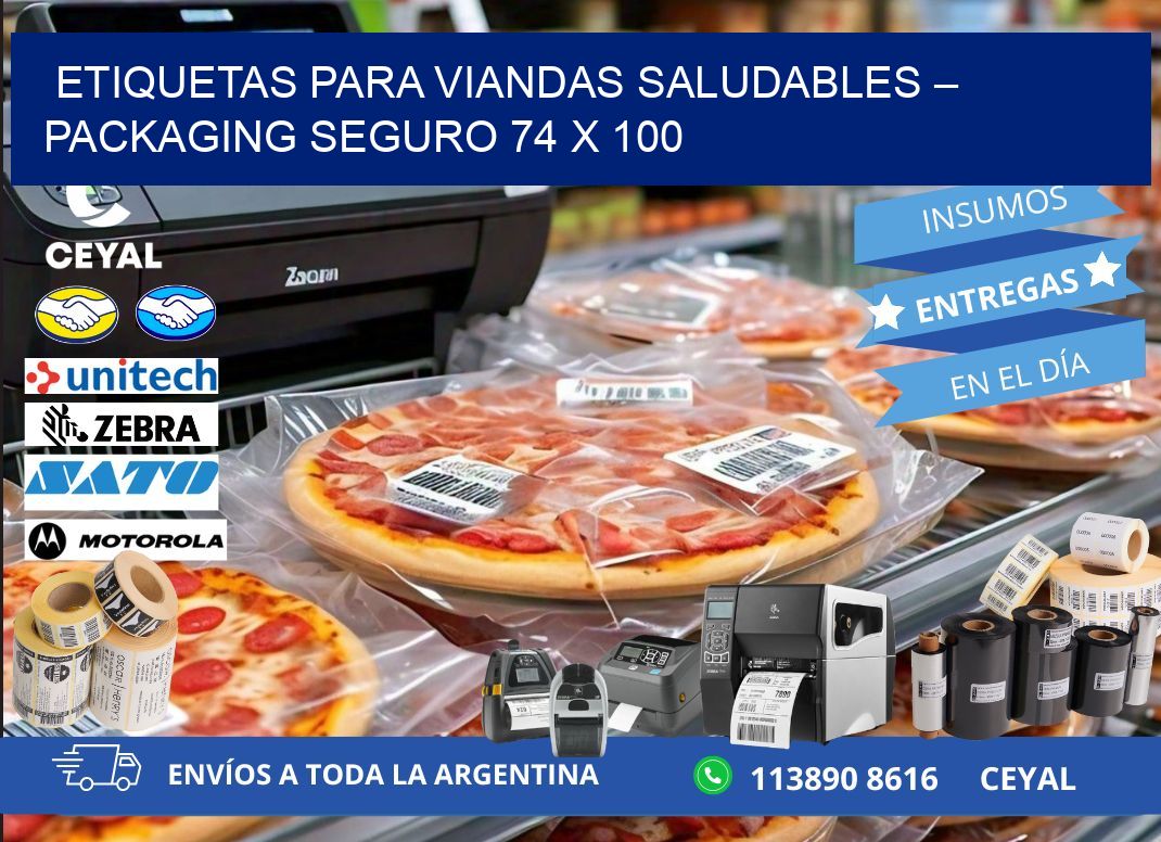 Etiquetas para viandas saludables – Packaging seguro 74 x 100