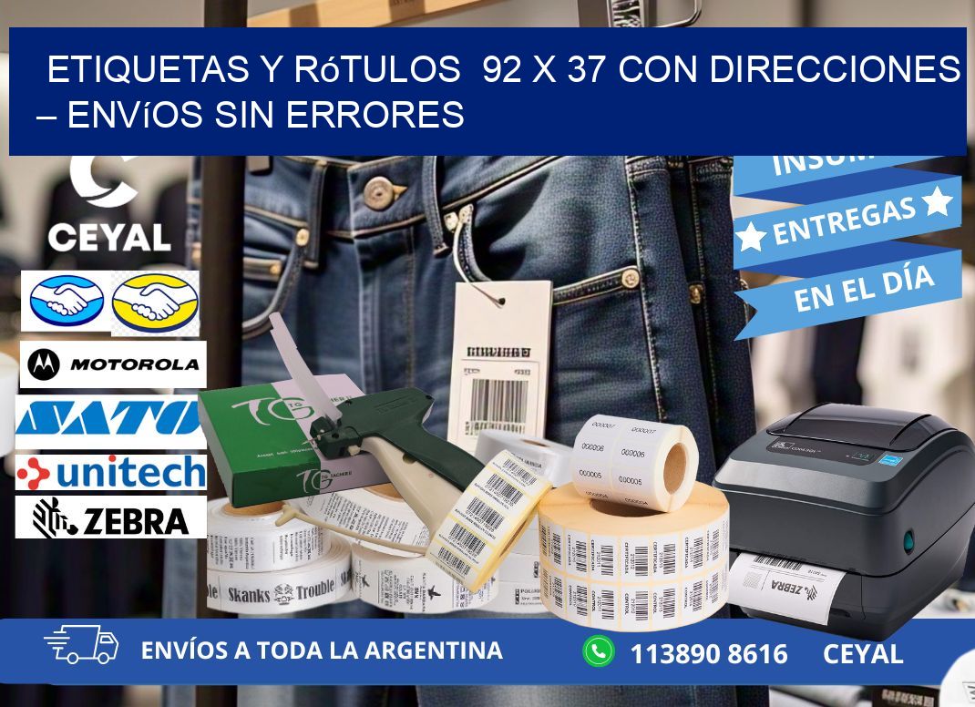 Etiquetas y Rótulos  92 x 37 con Direcciones – Envíos sin Errores