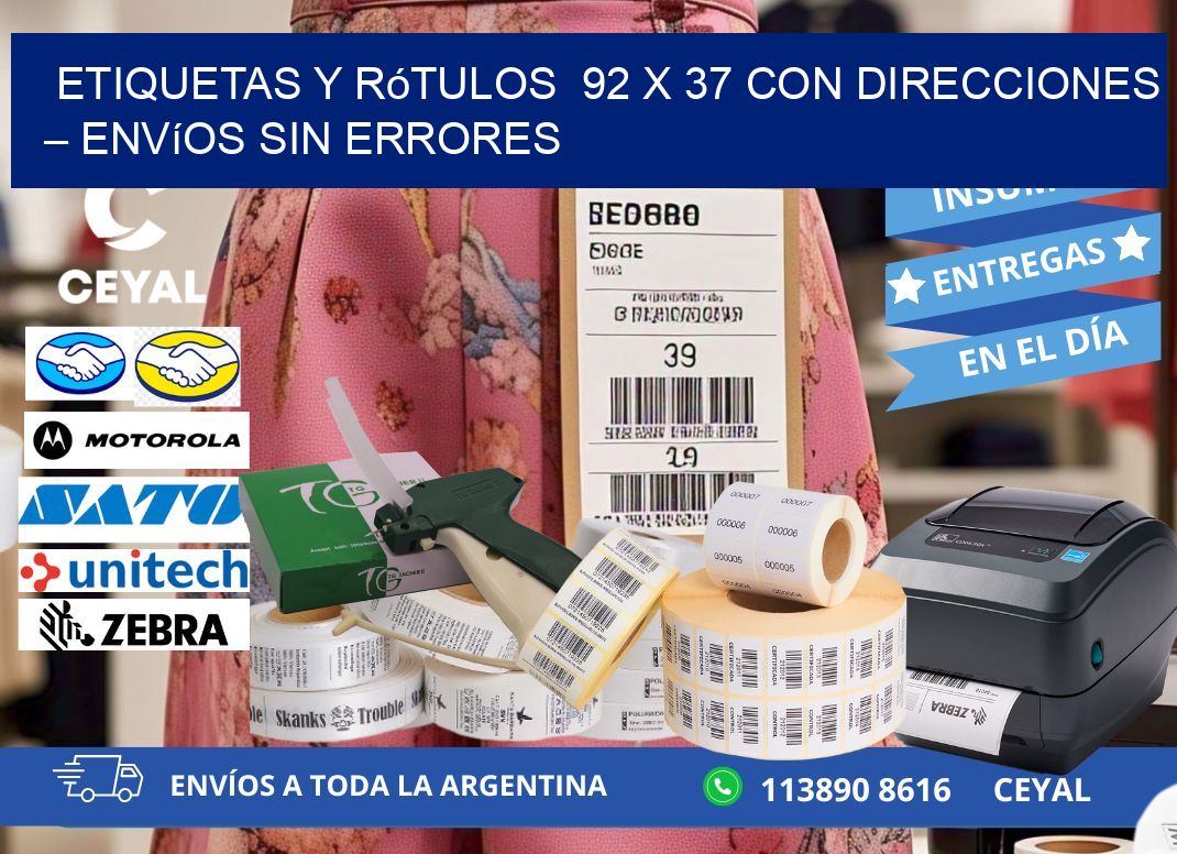 Etiquetas y Rótulos  92 x 37 con Direcciones – Envíos sin Errores