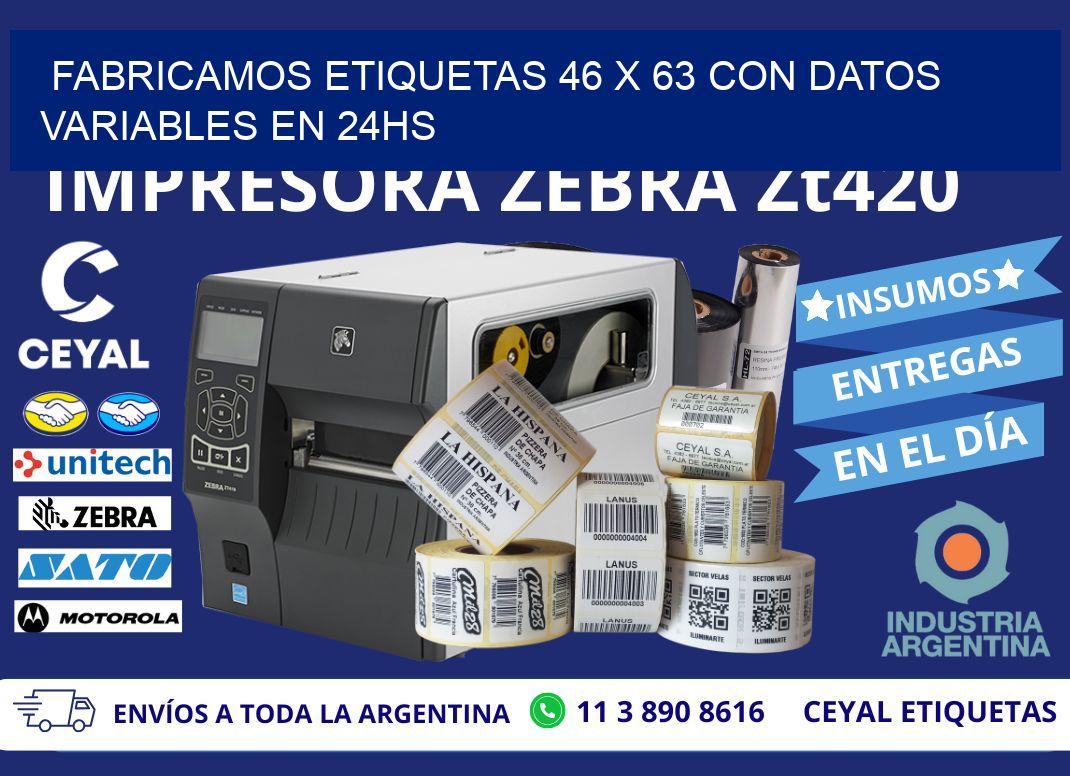 Fabricamos Etiquetas 46 x 63 con Datos Variables en 24hs