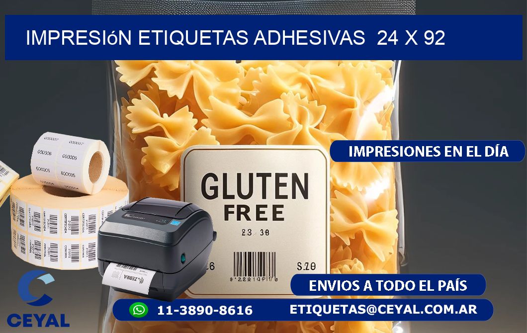 Impresión Etiquetas adhesivas  24 x 92