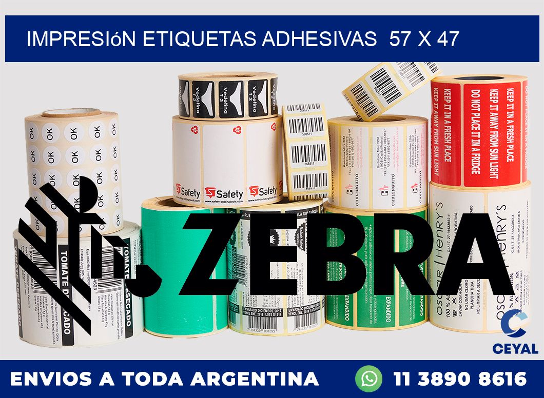 Impresión Etiquetas adhesivas 57 x 47