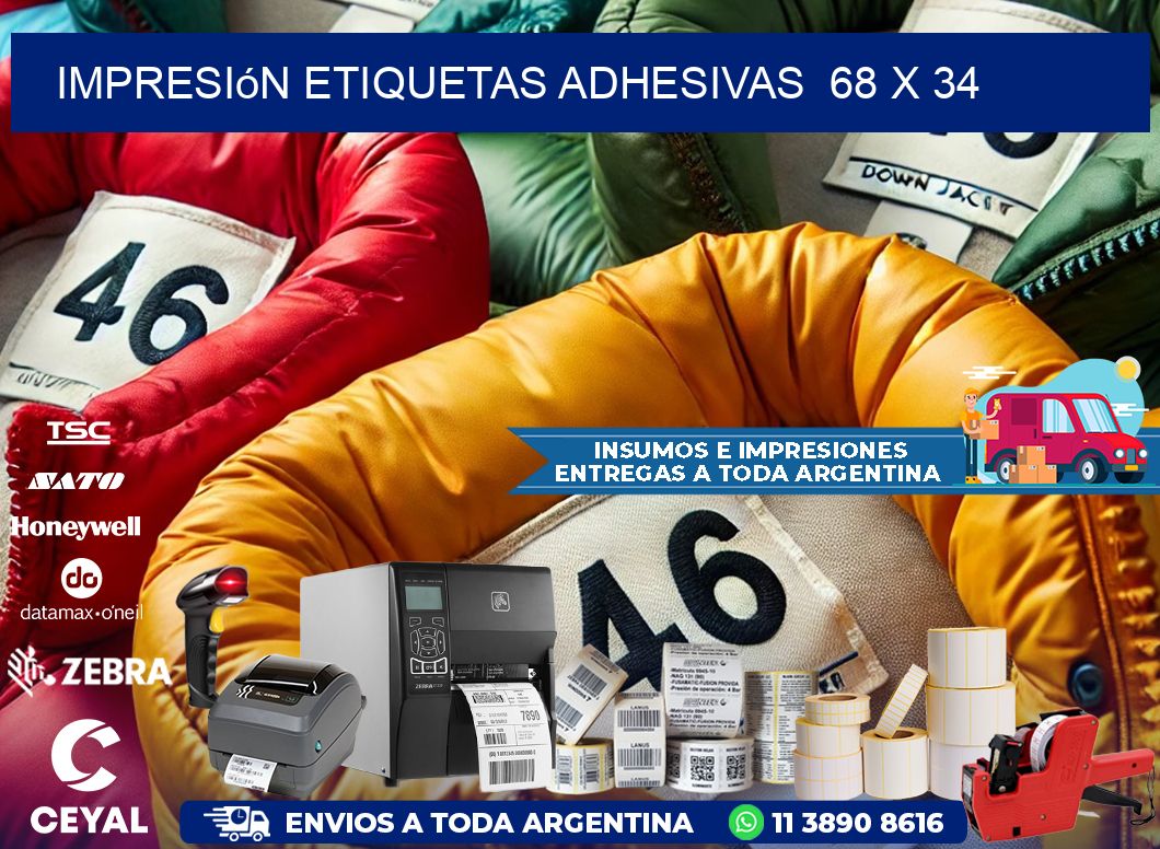 Impresión Etiquetas adhesivas 68 x 34