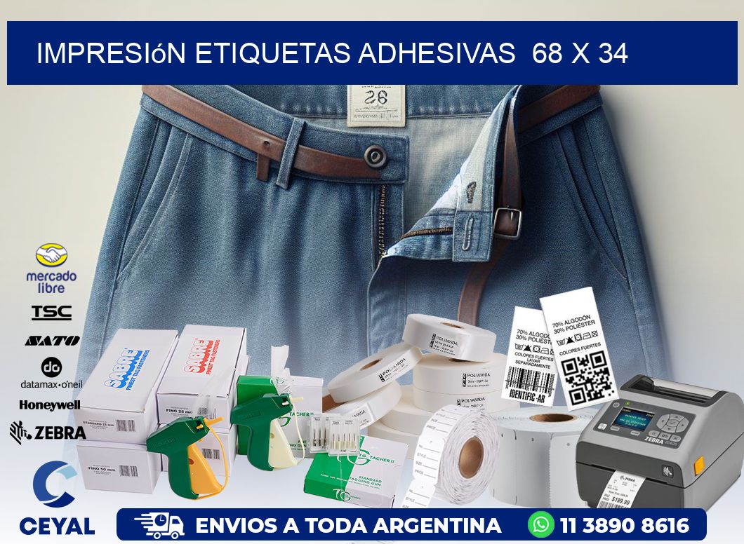 Impresión Etiquetas adhesivas 68 x 34