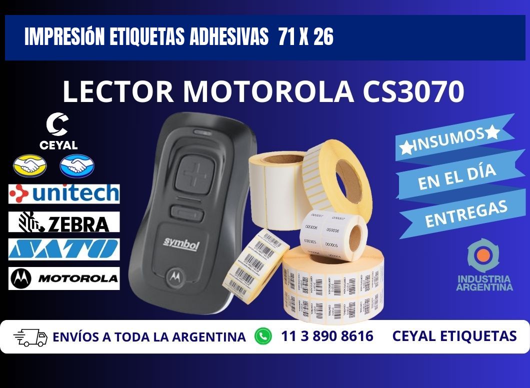 Impresión Etiquetas adhesivas 71 x 26