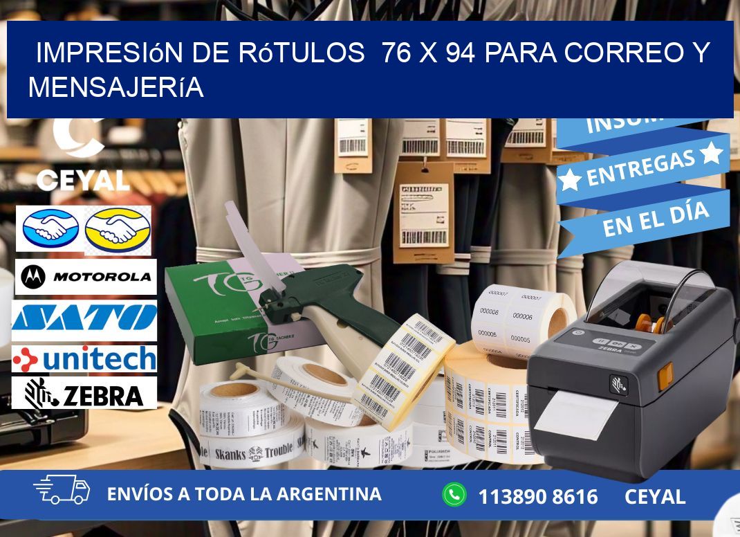Impresión de Rótulos 76 x 94 para Correo y Mensajería