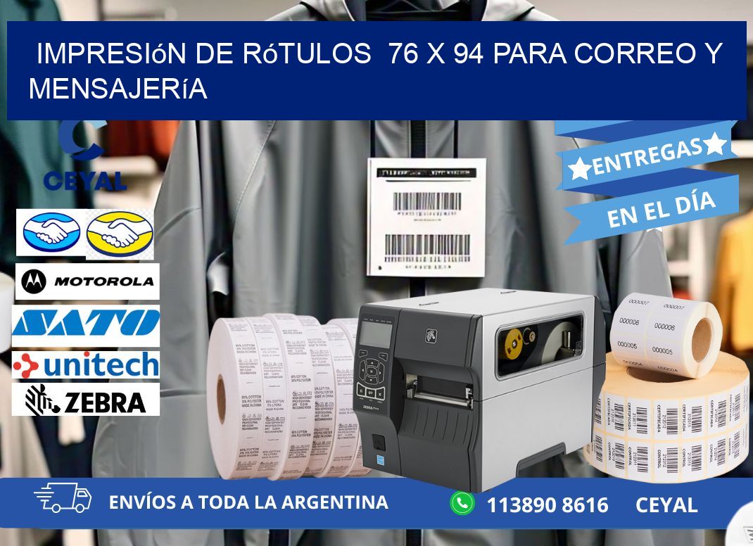 Impresión de Rótulos 76 x 94 para Correo y Mensajería