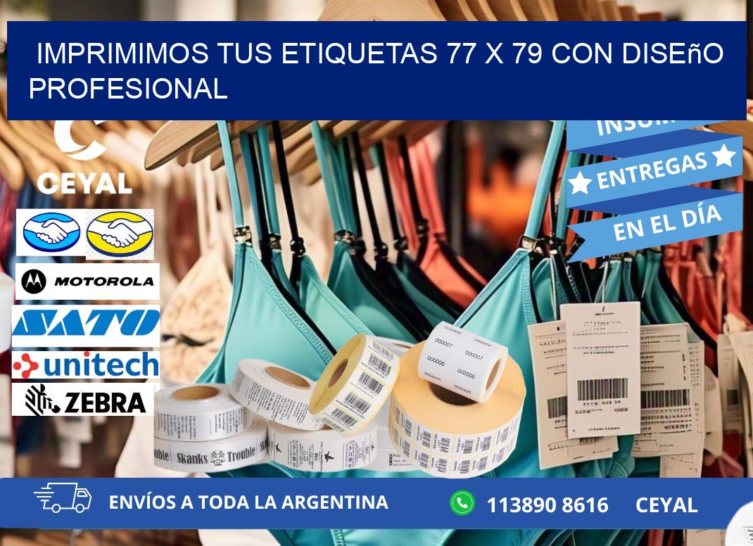 Imprimimos tus Etiquetas 77 x 79 con Diseño Profesional