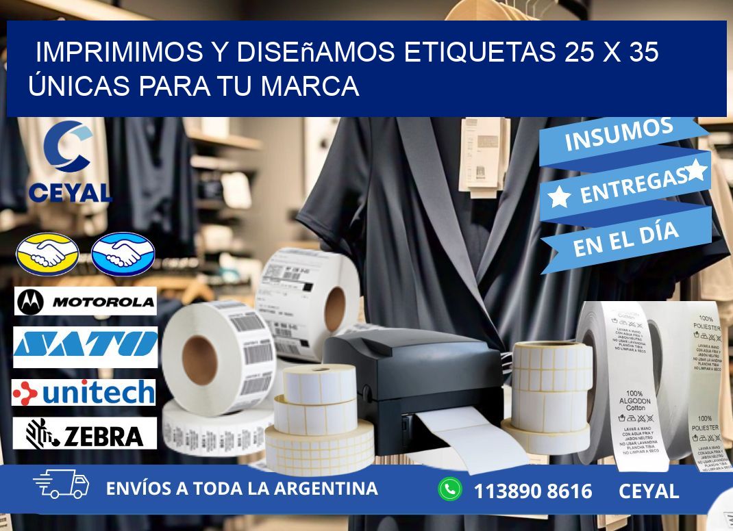 Imprimimos y Diseñamos Etiquetas 25 x 35 Únicas para tu marca