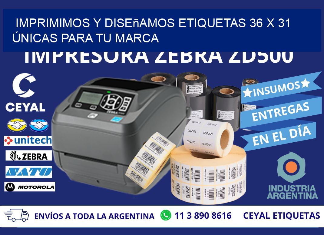 Imprimimos y Diseñamos Etiquetas 36 x 31 Únicas para tu marca