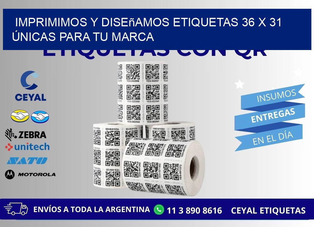 Imprimimos y Diseñamos Etiquetas 36 x 31 Únicas para tu marca