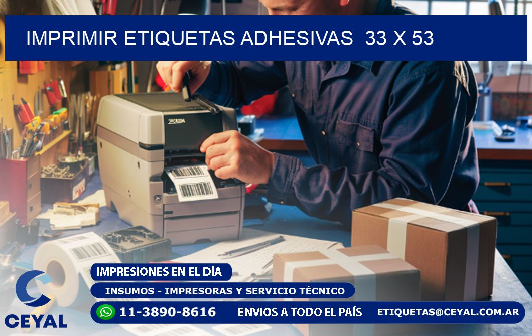 Imprimir Etiquetas adhesivas 33 x 53