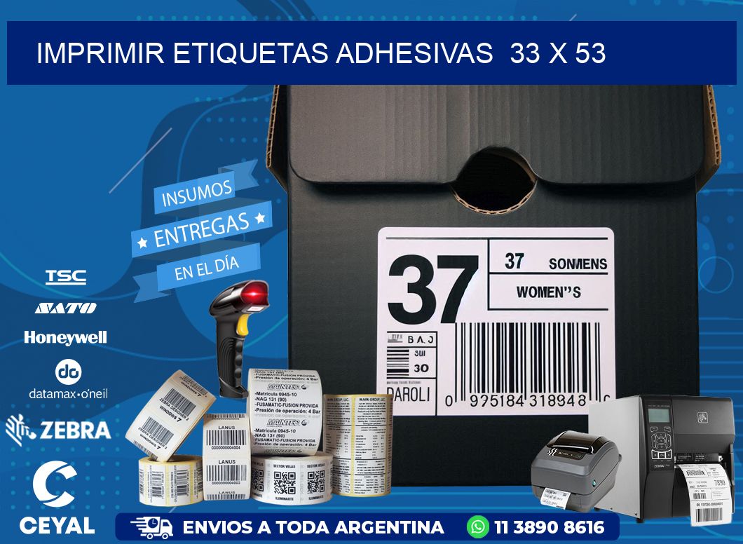 Imprimir Etiquetas adhesivas 33 x 53