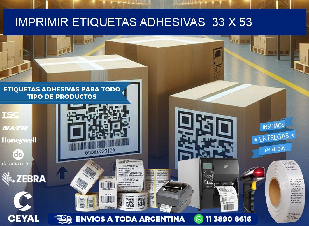 Imprimir Etiquetas adhesivas 33 x 53