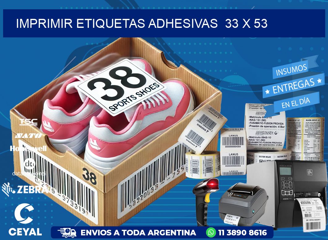 Imprimir Etiquetas adhesivas 33 x 53