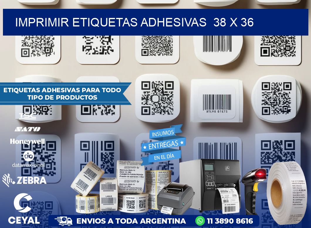 Imprimir Etiquetas adhesivas  38 x 36