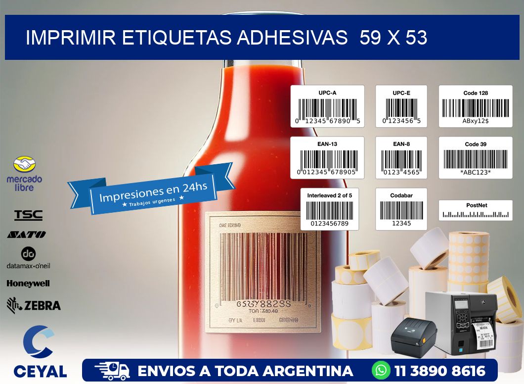 Imprimir Etiquetas adhesivas  59 x 53