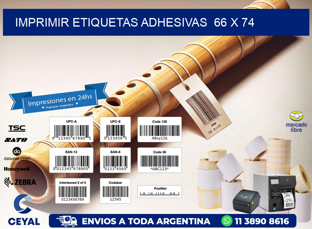 Imprimir Etiquetas adhesivas  66 x 74