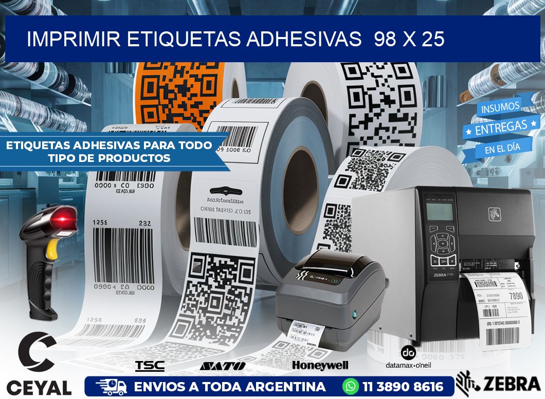 Imprimir Etiquetas adhesivas  98 x 25