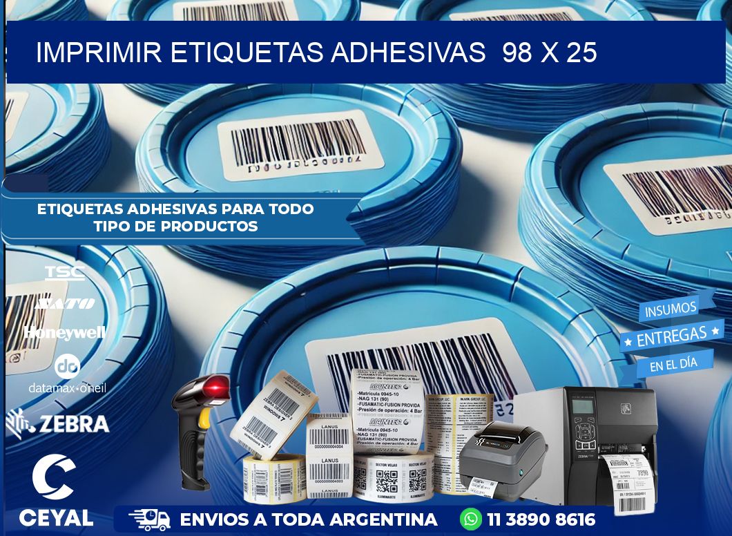 Imprimir Etiquetas adhesivas  98 x 25