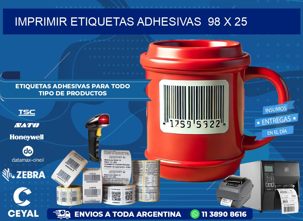 Imprimir Etiquetas adhesivas  98 x 25