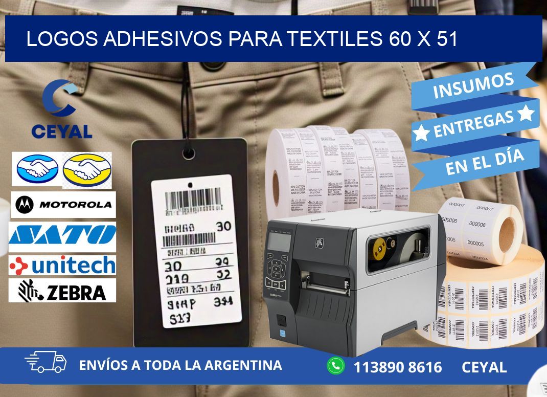 LOGOS ADHESIVOS PARA TEXTILES 60 x 51