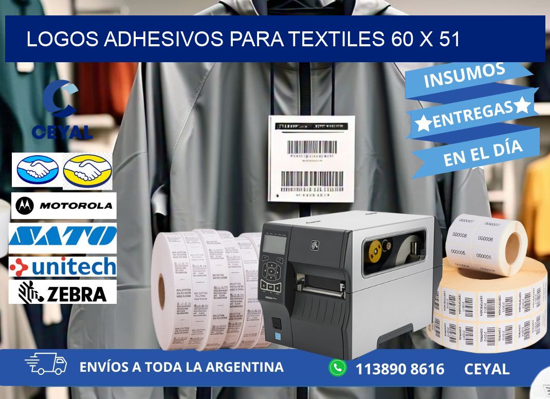 LOGOS ADHESIVOS PARA TEXTILES 60 x 51