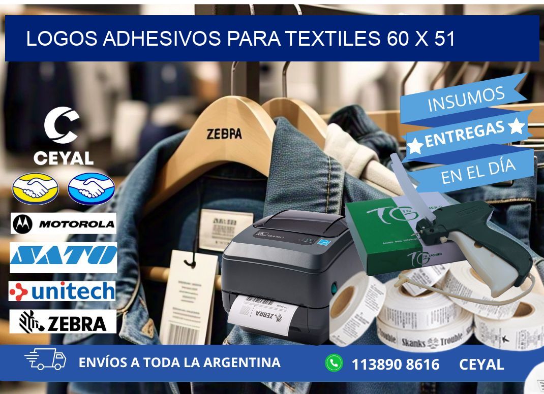 LOGOS ADHESIVOS PARA TEXTILES 60 x 51