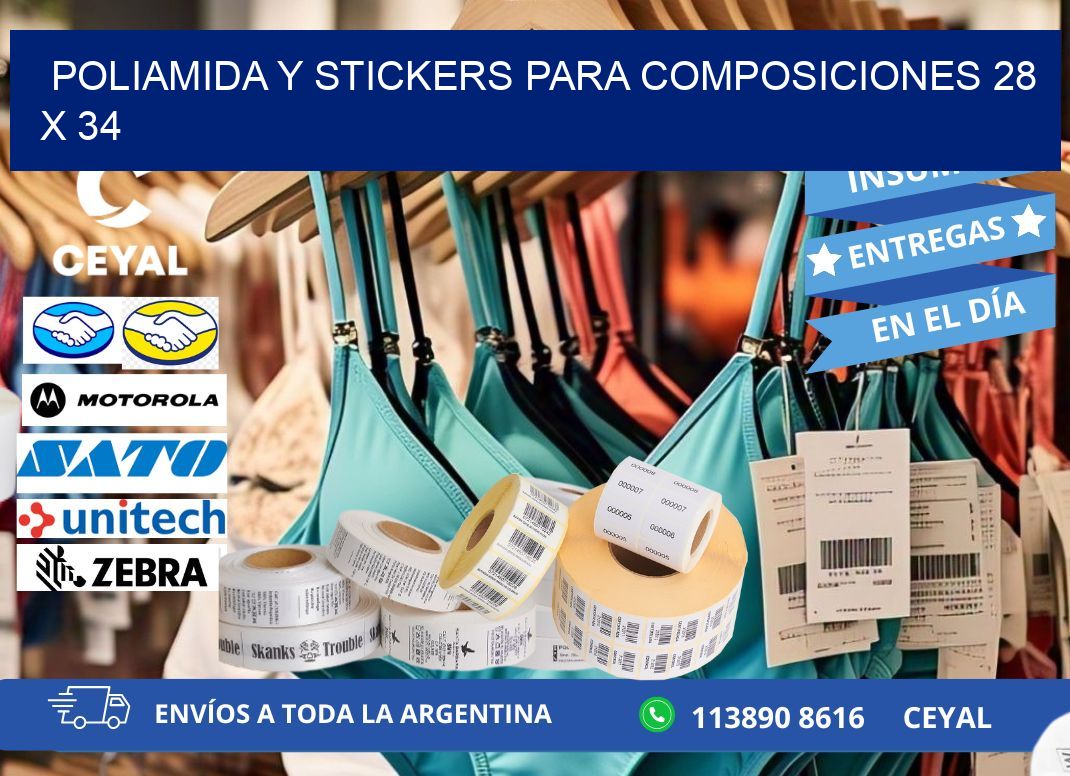 POLIAMIDA Y STICKERS PARA COMPOSICIONES 28 x 34