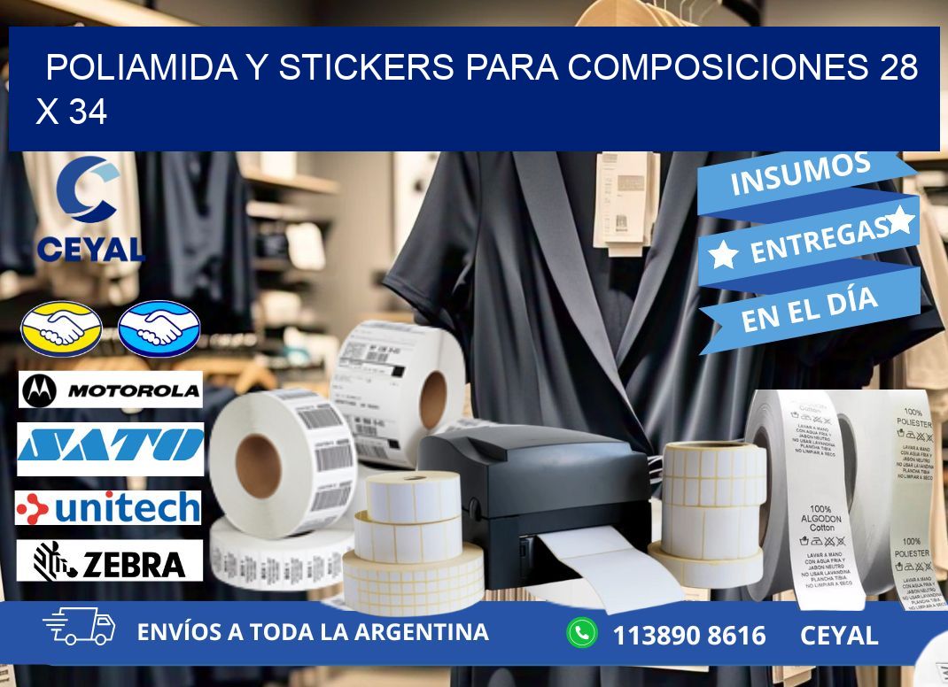 POLIAMIDA Y STICKERS PARA COMPOSICIONES 28 x 34