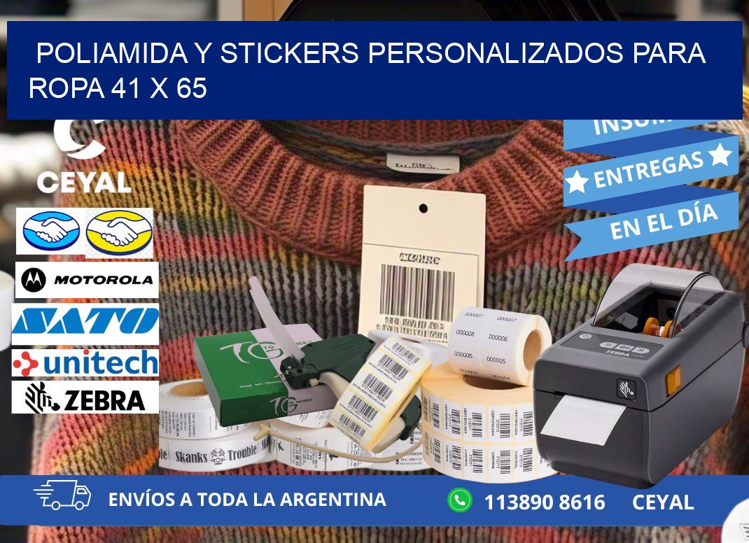 POLIAMIDA Y STICKERS PERSONALIZADOS PARA ROPA 41 x 65