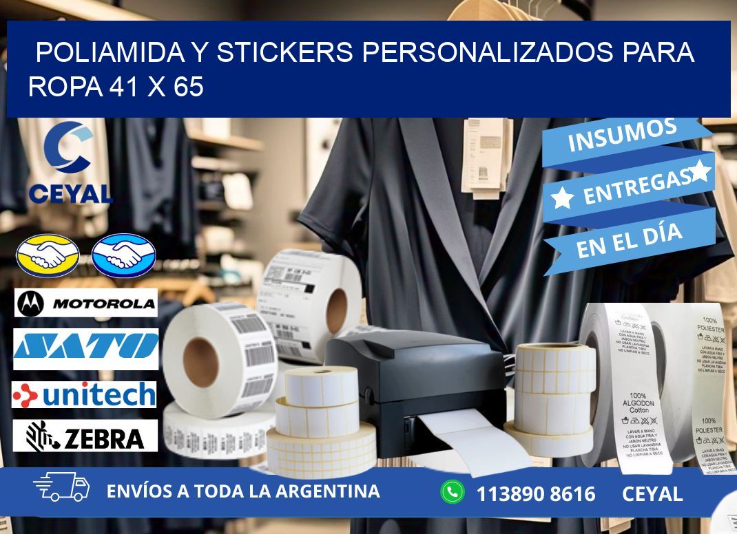 POLIAMIDA Y STICKERS PERSONALIZADOS PARA ROPA 41 x 65