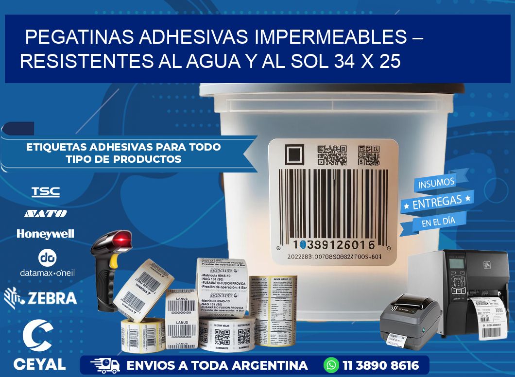 Pegatinas Adhesivas Impermeables – Resistentes al Agua y al Sol 34 x 25