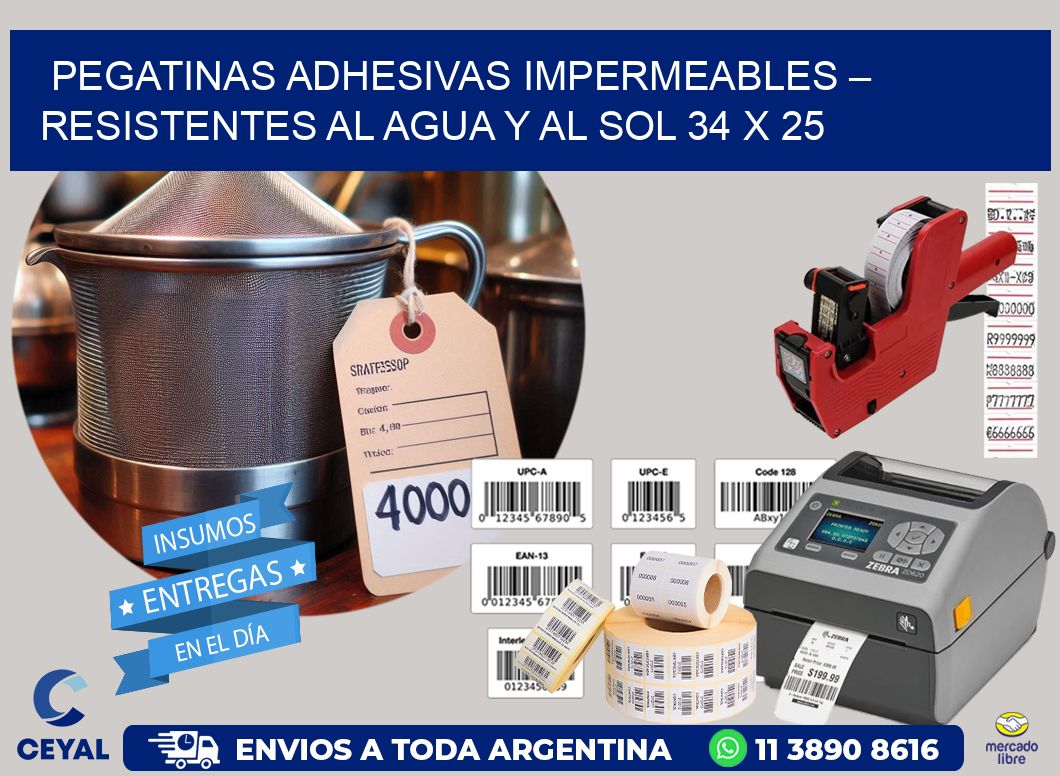 Pegatinas Adhesivas Impermeables – Resistentes al Agua y al Sol 34 x 25