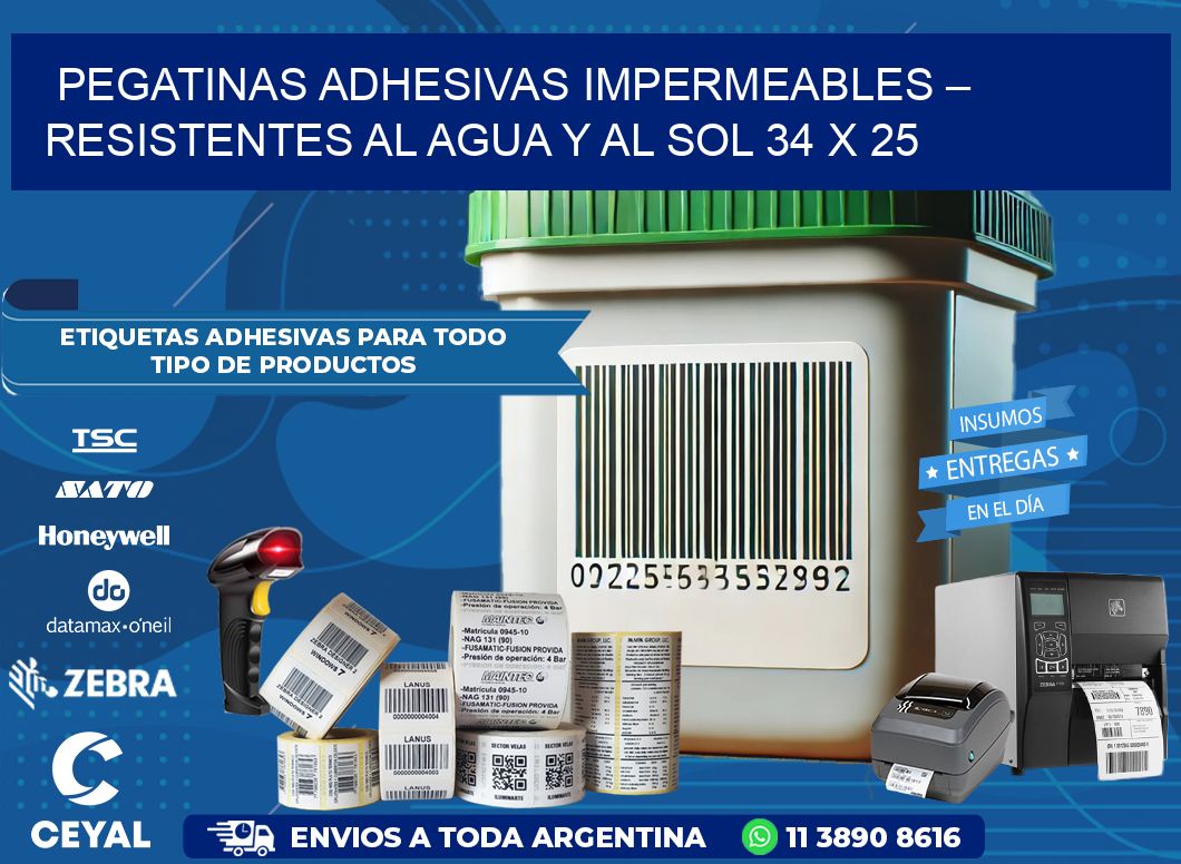 Pegatinas Adhesivas Impermeables – Resistentes al Agua y al Sol 34 x 25