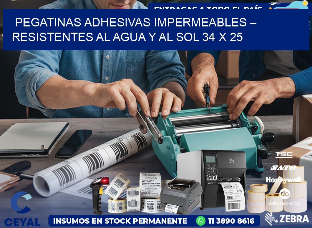 Pegatinas Adhesivas Impermeables – Resistentes al Agua y al Sol 34 x 25