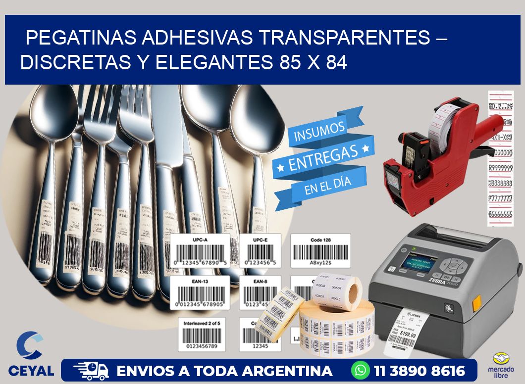 Pegatinas Adhesivas Transparentes – Discretas y Elegantes 85 x 84