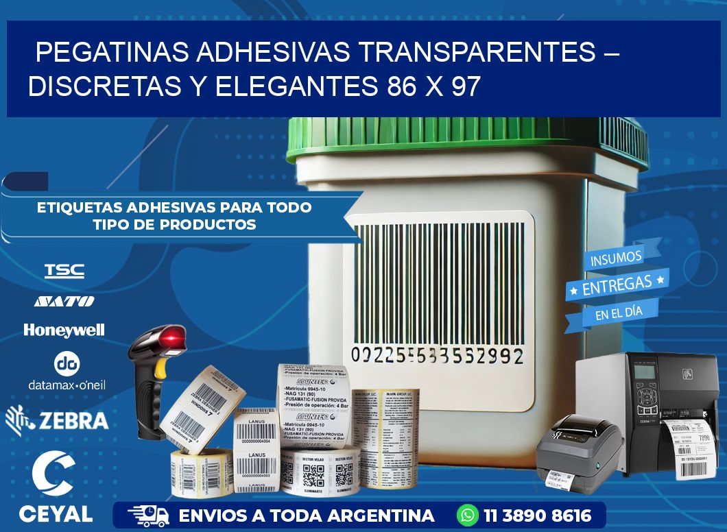 Pegatinas Adhesivas Transparentes – Discretas y Elegantes 86 x 97