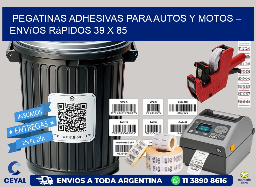 Pegatinas Adhesivas para Autos y Motos – Envíos Rápidos 39 x 85