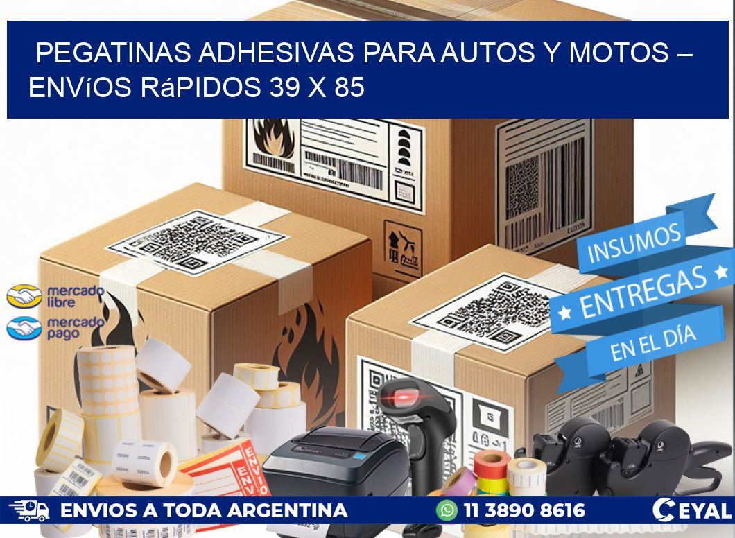 Pegatinas Adhesivas para Autos y Motos – Envíos Rápidos 39 x 85