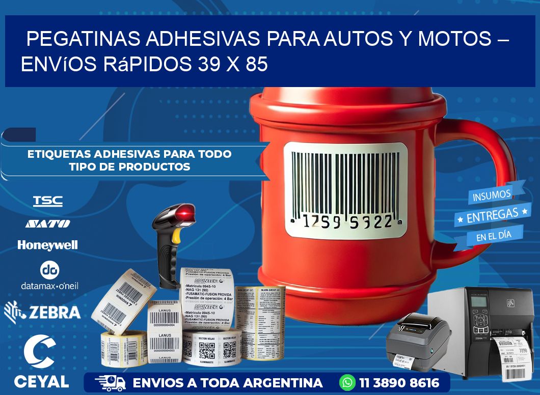 Pegatinas Adhesivas para Autos y Motos – Envíos Rápidos 39 x 85