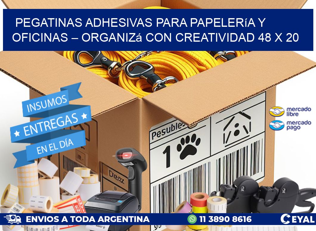 Pegatinas Adhesivas para Papelería y Oficinas – Organizá con Creatividad 48 x 20