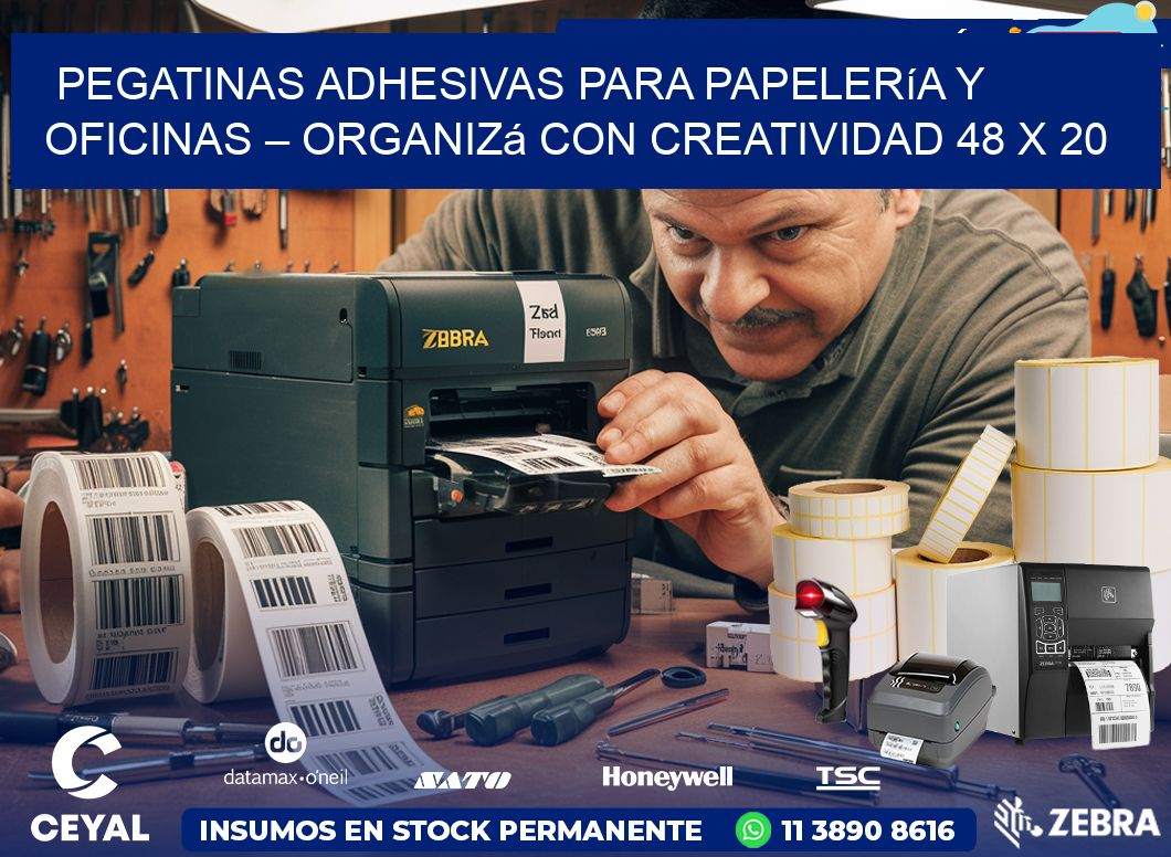 Pegatinas Adhesivas para Papelería y Oficinas – Organizá con Creatividad 48 x 20