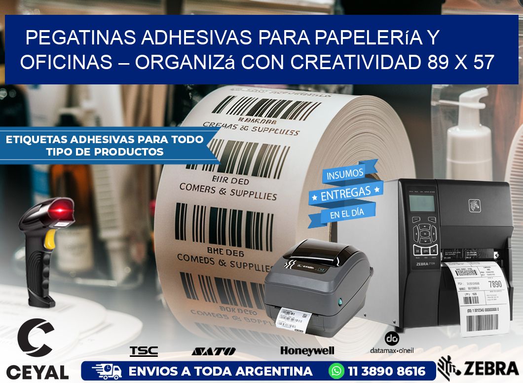 Pegatinas Adhesivas para Papelería y Oficinas – Organizá con Creatividad 89 x 57