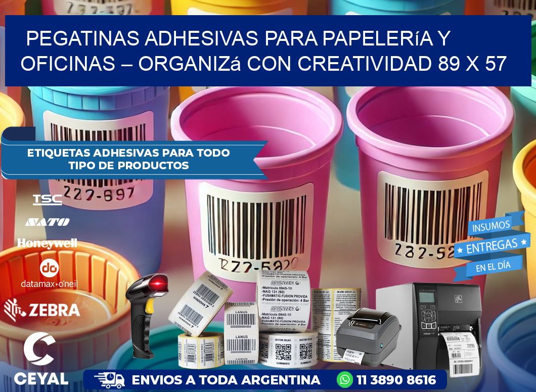 Pegatinas Adhesivas para Papelería y Oficinas – Organizá con Creatividad 89 x 57