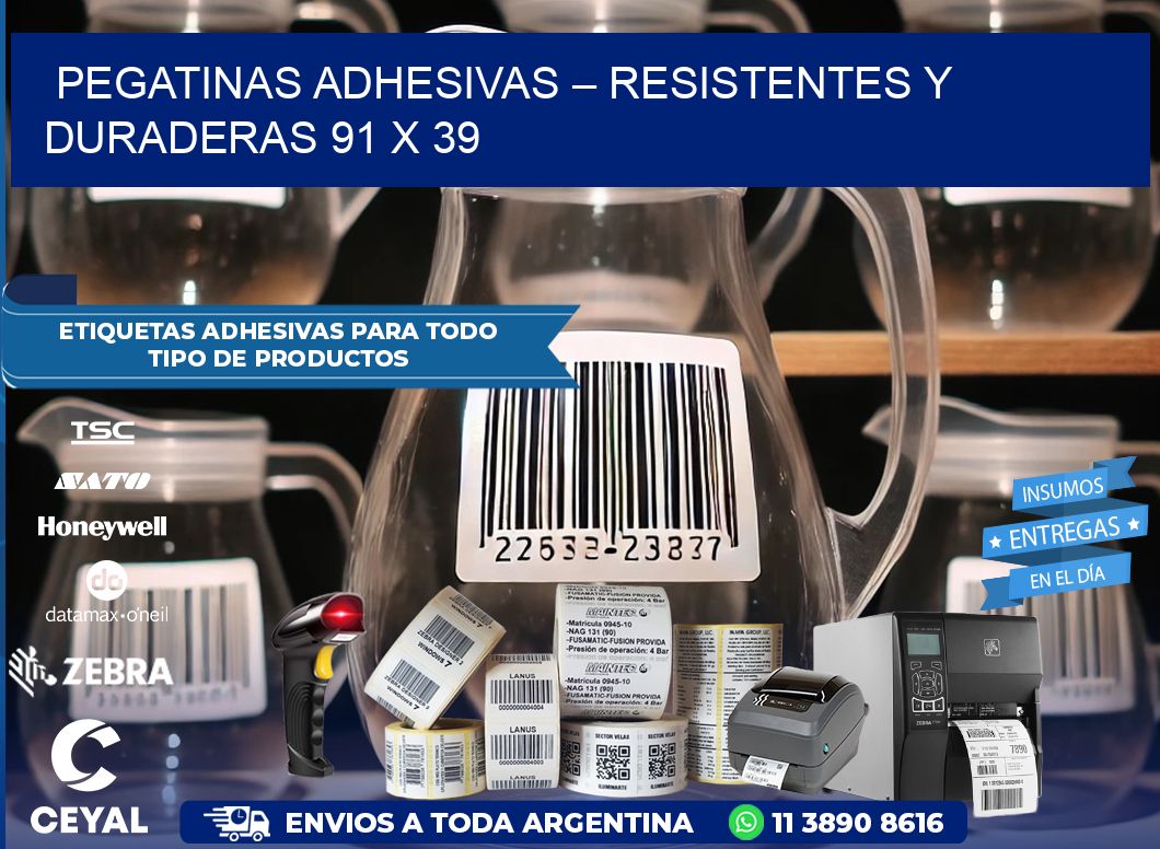 Pegatinas Adhesivas – Resistentes y Duraderas 91 x 39