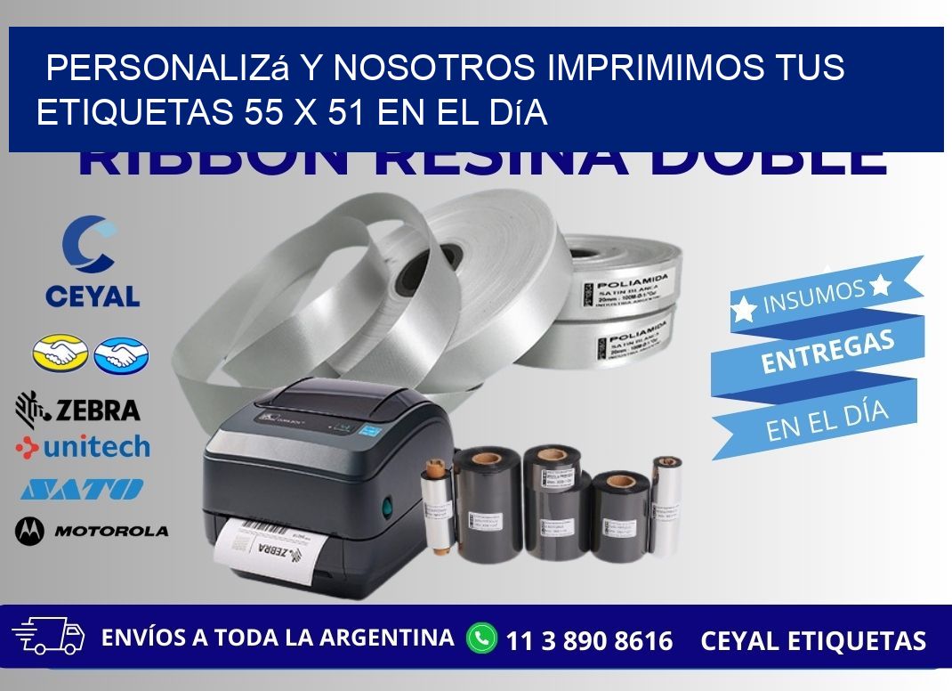 Personalizá y Nosotros Imprimimos tus Etiquetas 55 x 51 en el Día